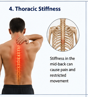Person holding upper back and neck area