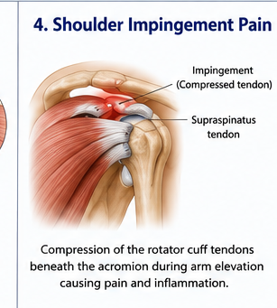 Person holding painful upper shoulder